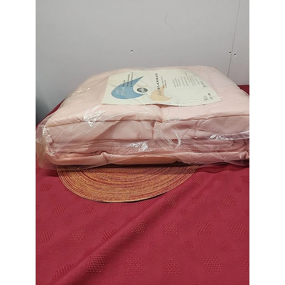 VTG Harmony House For Sears Pink Fleecy Soft Blanket 80 X 90 New W Tags 1960s